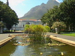 Blick auf die South African National Gallery im Company Garden von Kapstadt