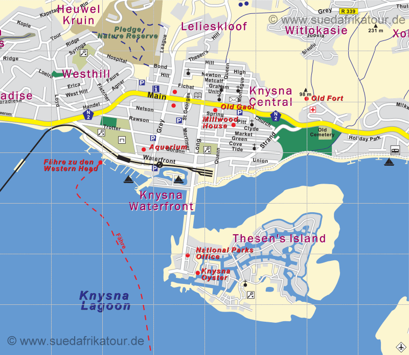 Stadtplan von Knysna