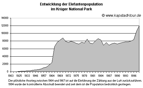 Die Entwicklung der Elefantenpopulation im Kger Nationalpark